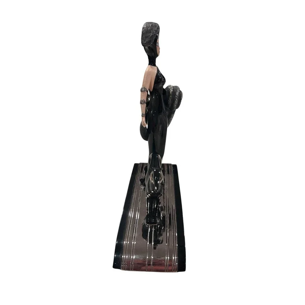 Vintage Franklin Mint House of Erte Porcelain Figure Statue Symphony In Black